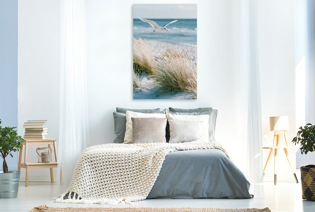 Premium Textil-Leinwand Zwischen Himmel und Sand beginnt die Ruhe