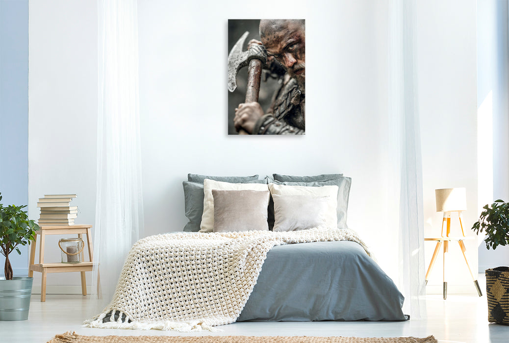 Premium Textil-Leinwand Wikinger - Krieger des Nordens
