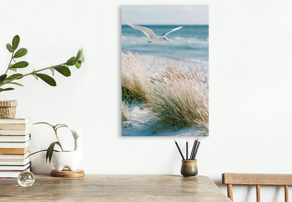 Premium Textil-Leinwand Zwischen Himmel und Sand beginnt die Ruhe