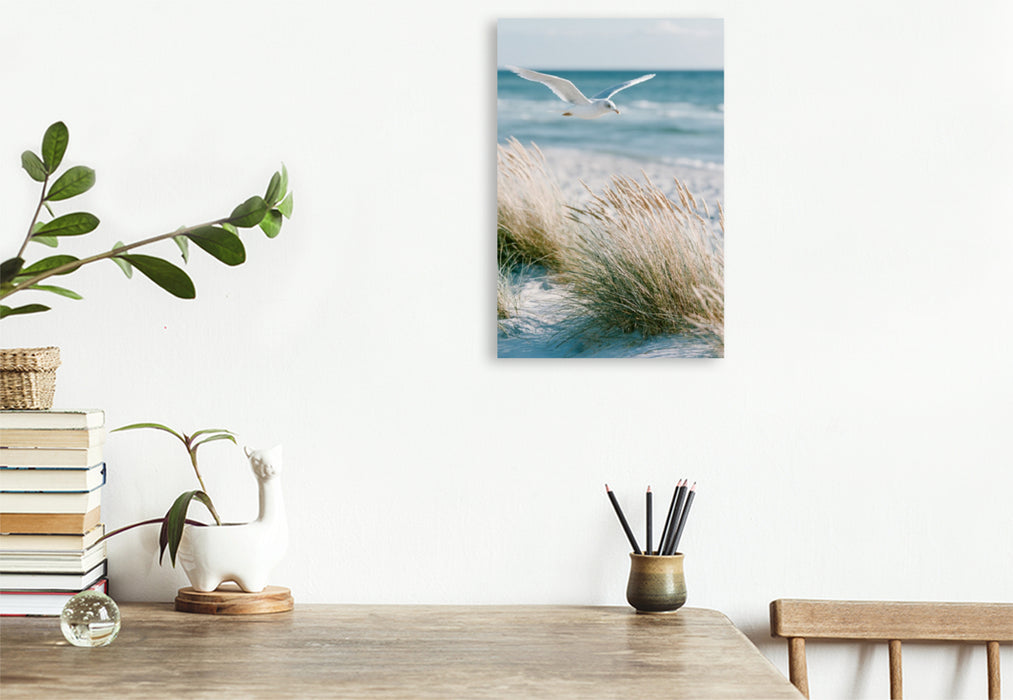 Premium Textil-Leinwand Zwischen Himmel und Sand beginnt die Ruhe