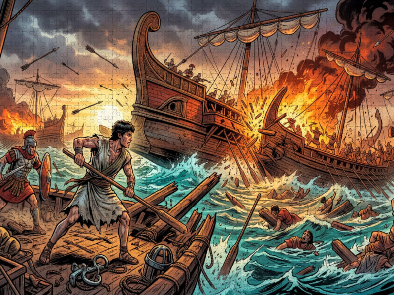 Ben Hur überlebt die brennende Seeschlacht - CALVENDO Foto-Puzzle'