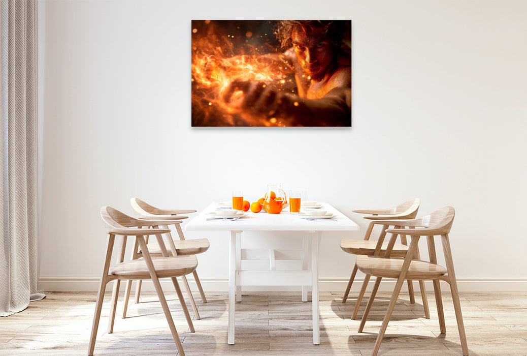 Premium Textil-Leinwand Meister des Feuers