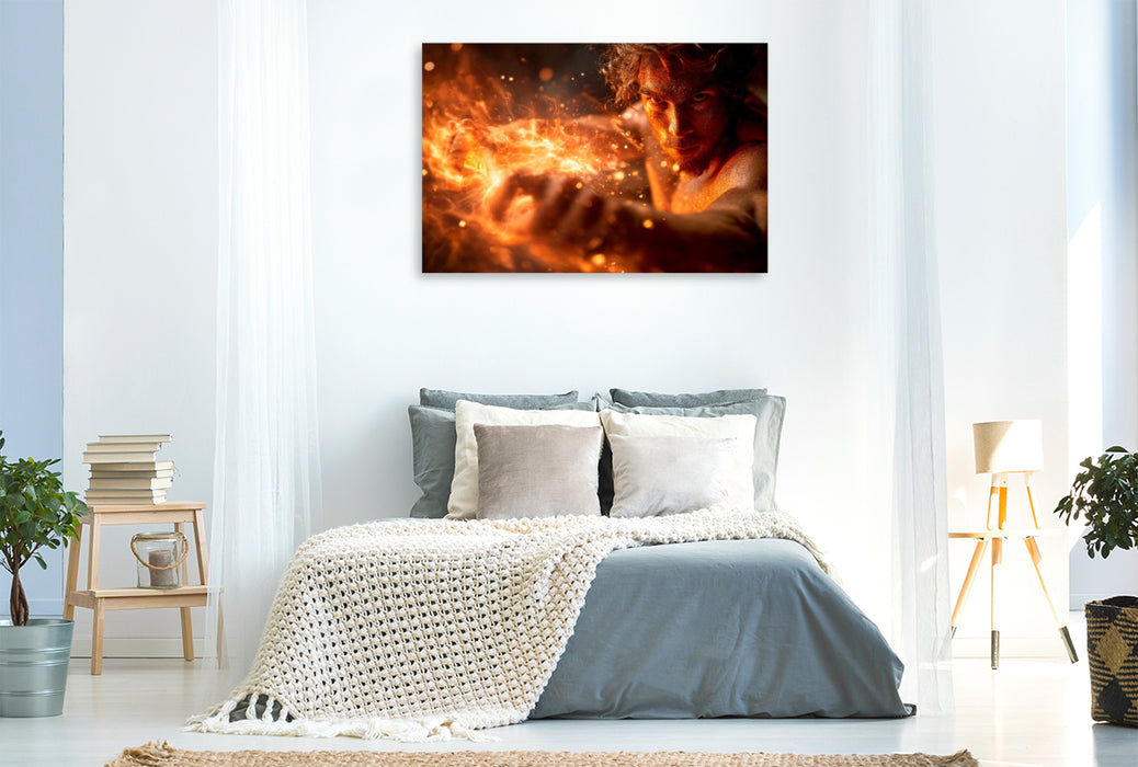 Premium Textil-Leinwand Meister des Feuers