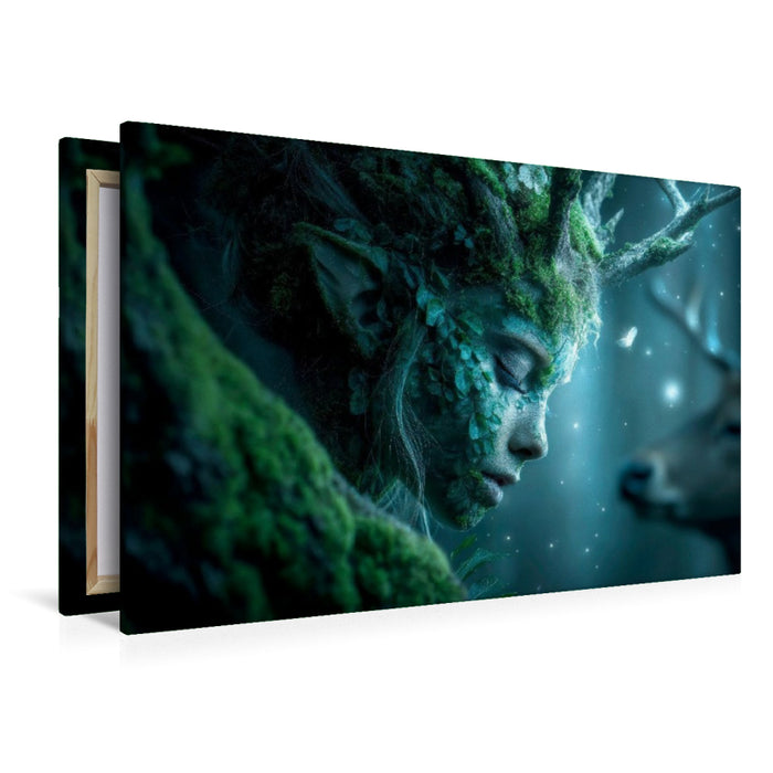 Premium Textil-Leinwand Mystische Naturgöttin