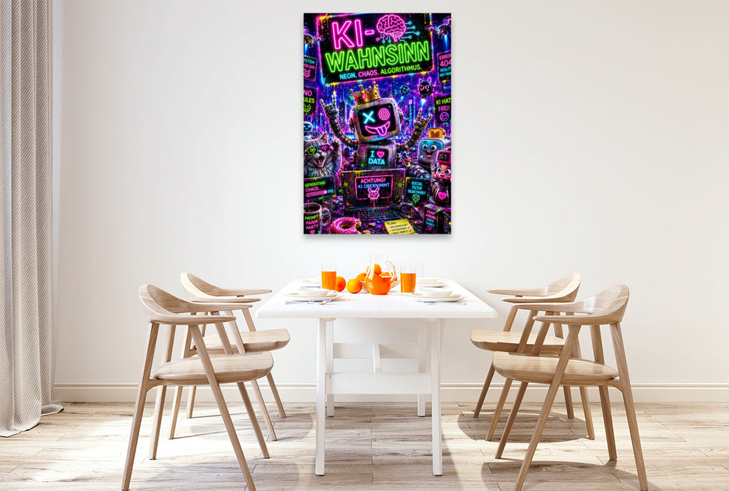 Premium Textil-Leinwand Ein Motiv aus dem Kalender KI - Wahnsinn. neon. chaos. algorithmus