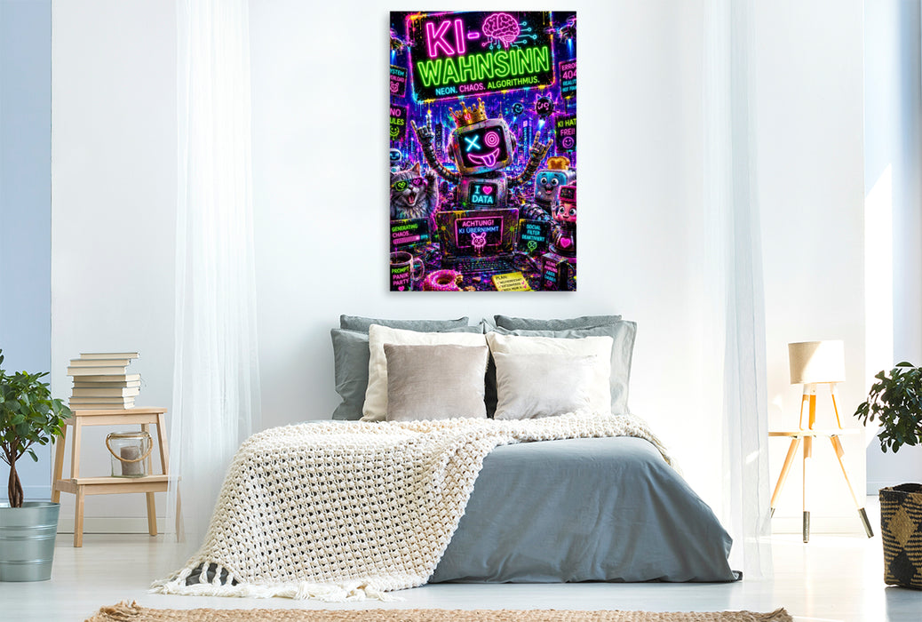 Premium Textil-Leinwand Ein Motiv aus dem Kalender KI - Wahnsinn. neon. chaos. algorithmus