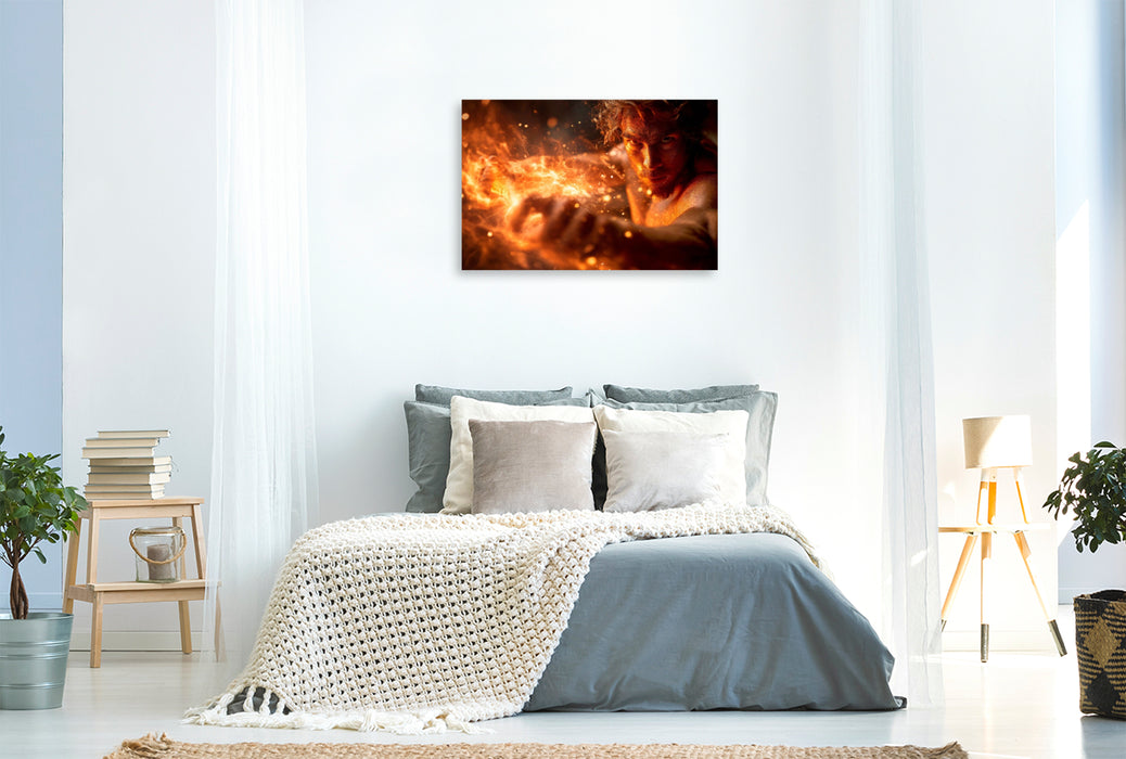 Premium Textil-Leinwand Meister des Feuers