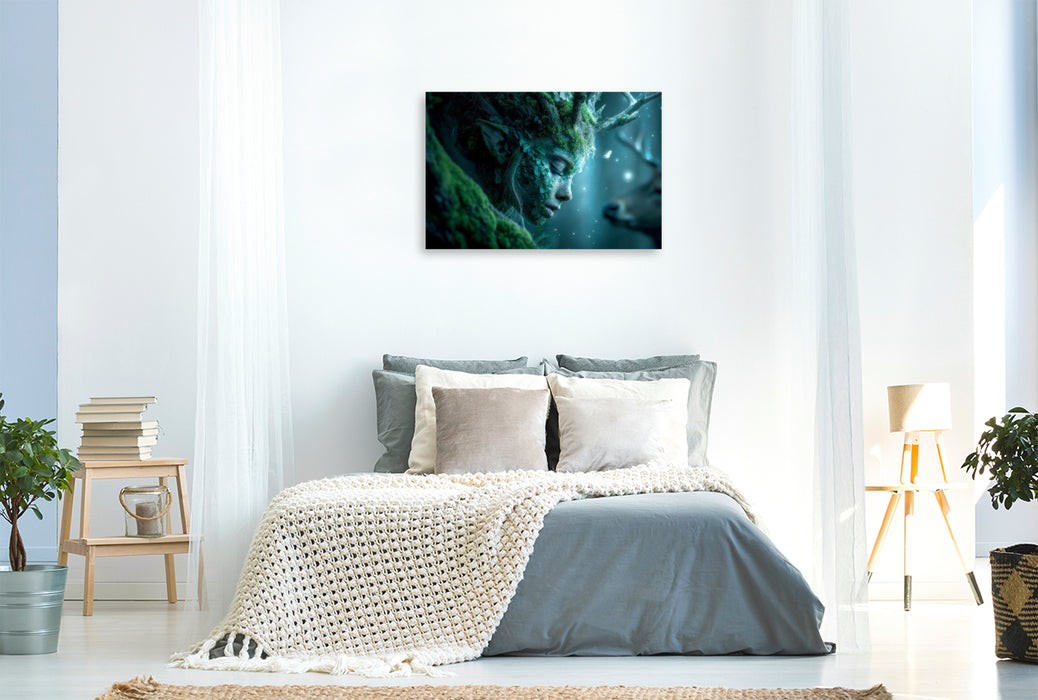 Premium Textil-Leinwand Mystische Naturgöttin