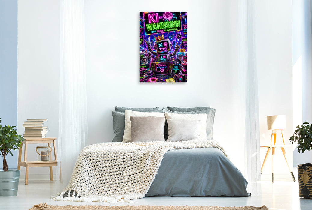Premium Textil-Leinwand Ein Motiv aus dem Kalender KI - Wahnsinn. neon. chaos. algorithmus