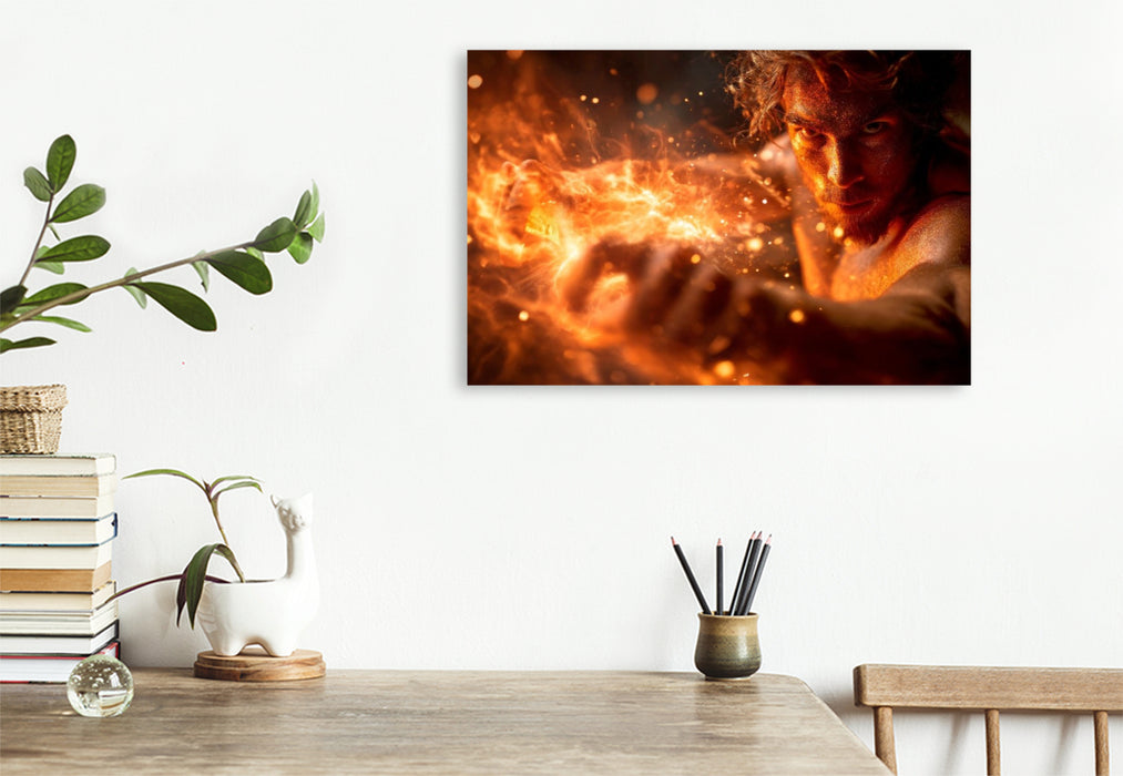 Premium Textil-Leinwand Meister des Feuers