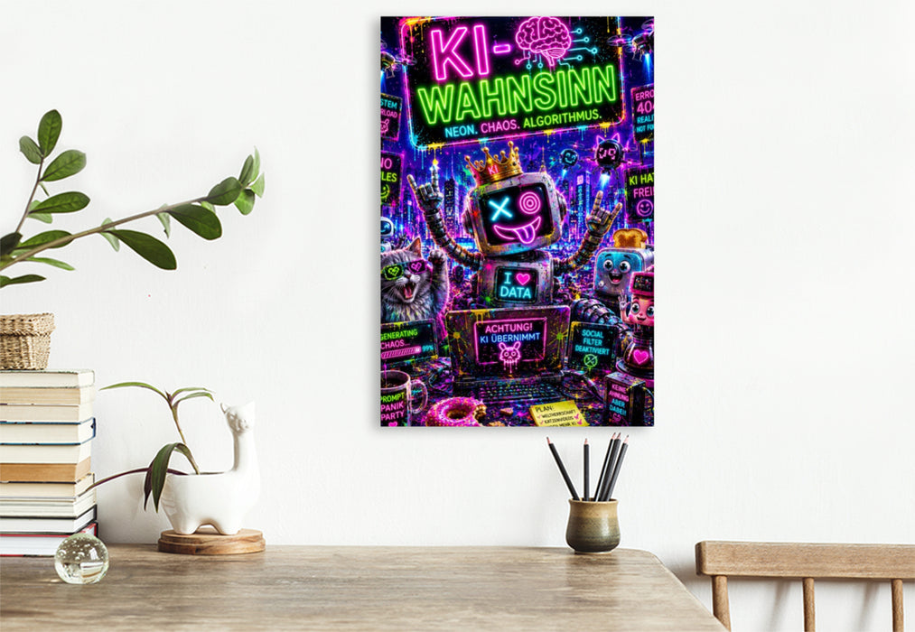 Premium Textil-Leinwand Ein Motiv aus dem Kalender KI - Wahnsinn. neon. chaos. algorithmus