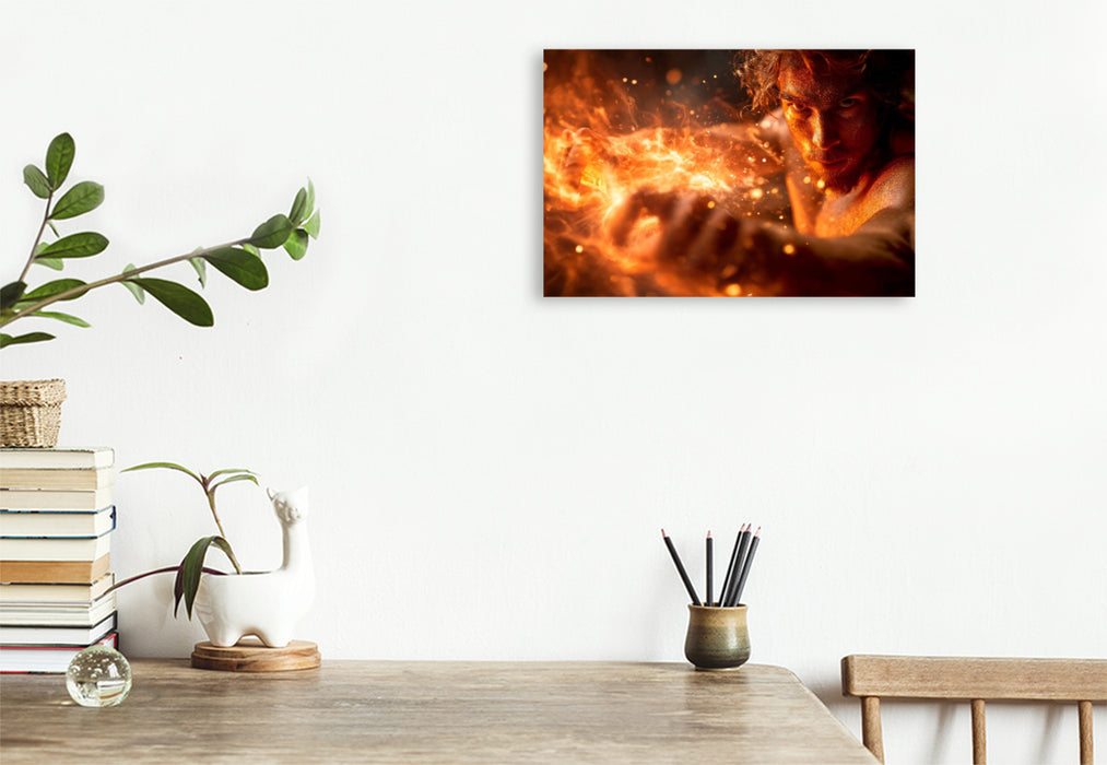 Premium Textil-Leinwand Meister des Feuers