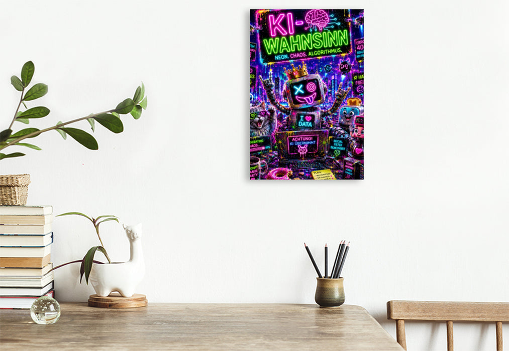 Premium Textil-Leinwand Ein Motiv aus dem Kalender KI - Wahnsinn. neon. chaos. algorithmus