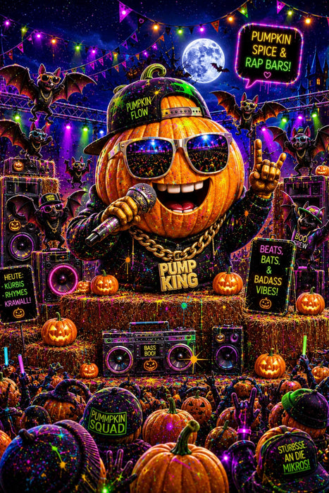 Premium Textil-Leinwand pumpkin party