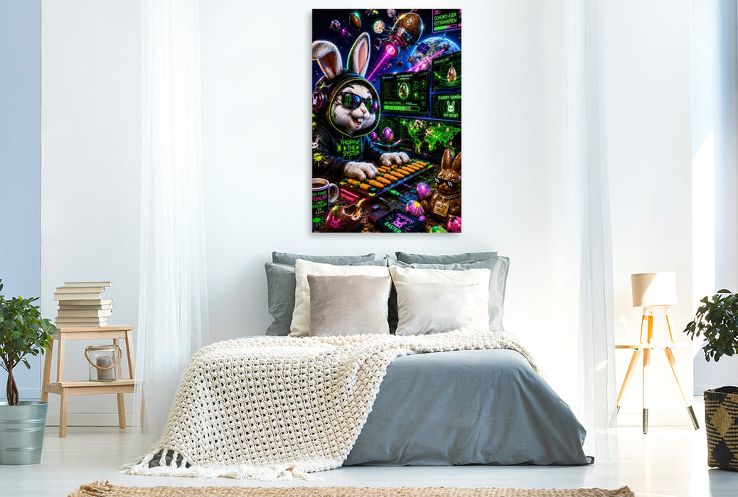 Premium Textil-Leinwand hacking rabbit