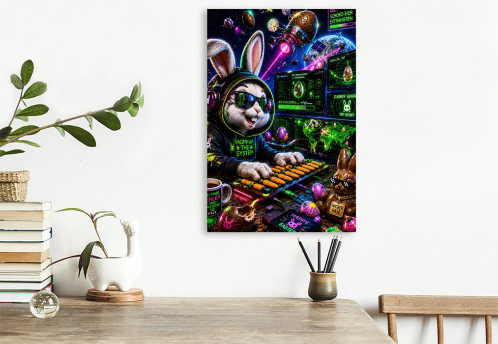 Premium Textil-Leinwand hacking rabbit