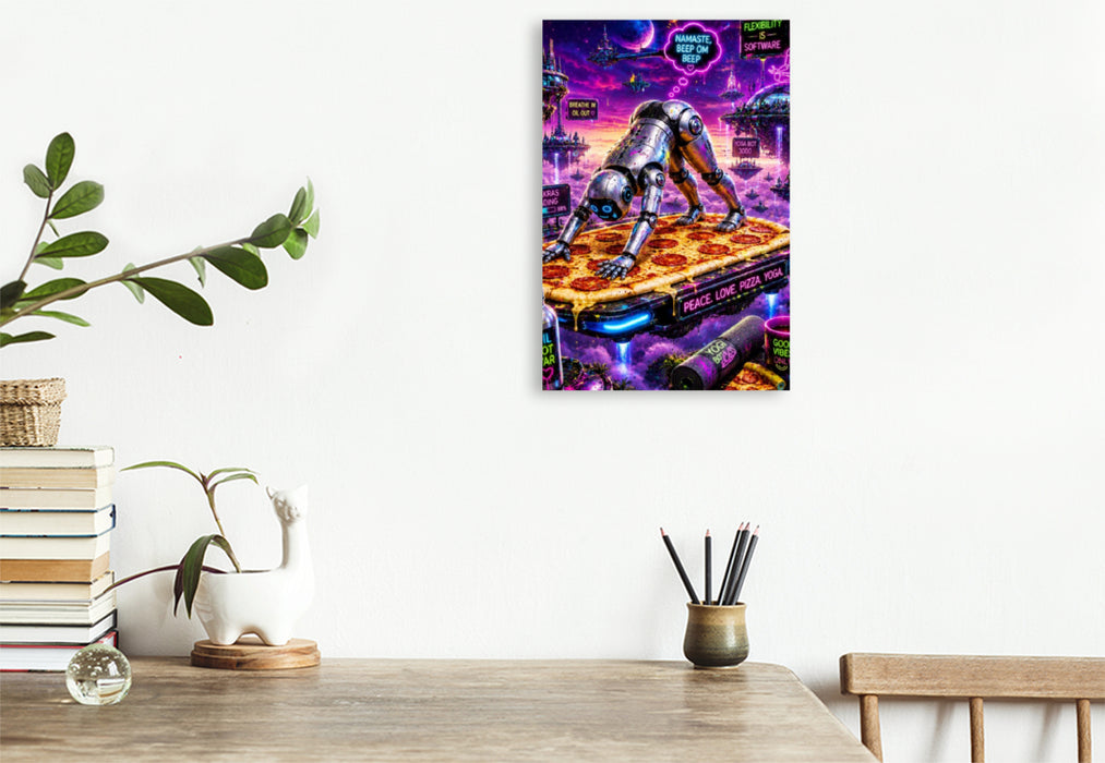 Premium Textil-Leinwand robot yoga