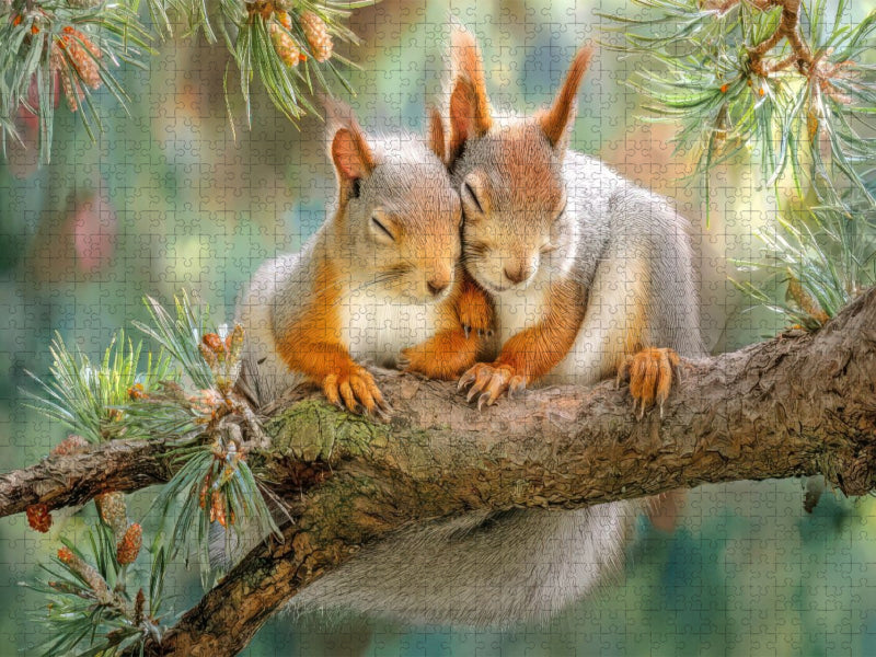 Eichhörnchenliebe - CALVENDO Foto-Puzzle'