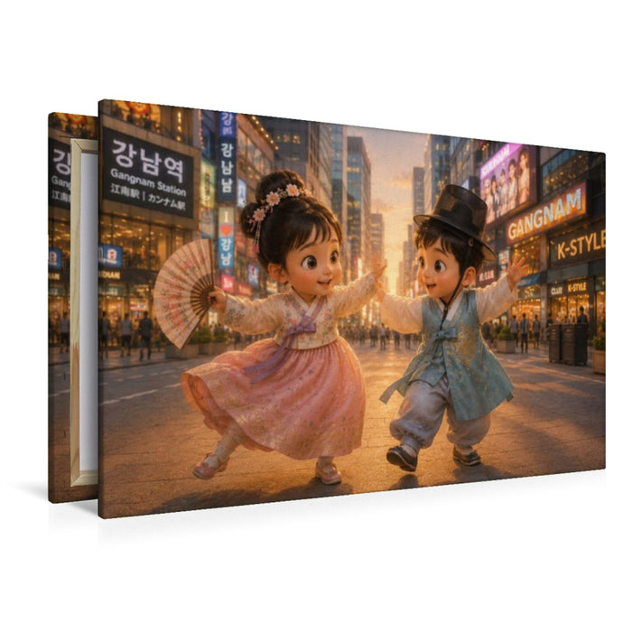 Premium Textil-Leinwand Tanz der Lichter in Gangnam