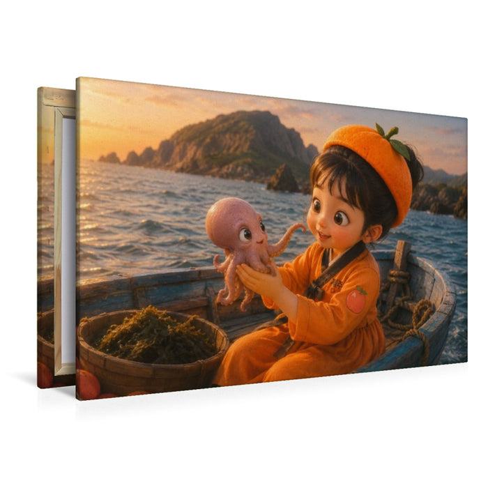 Premium Textil-Leinwand Sonnenuntergang auf Jeju