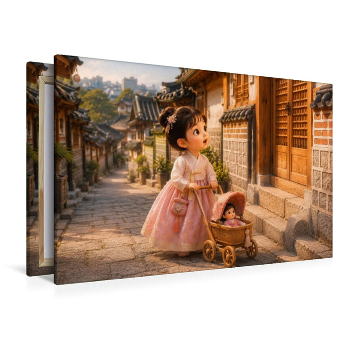 Premium Textil-Leinwand Im Hanok Dorf Bukchon