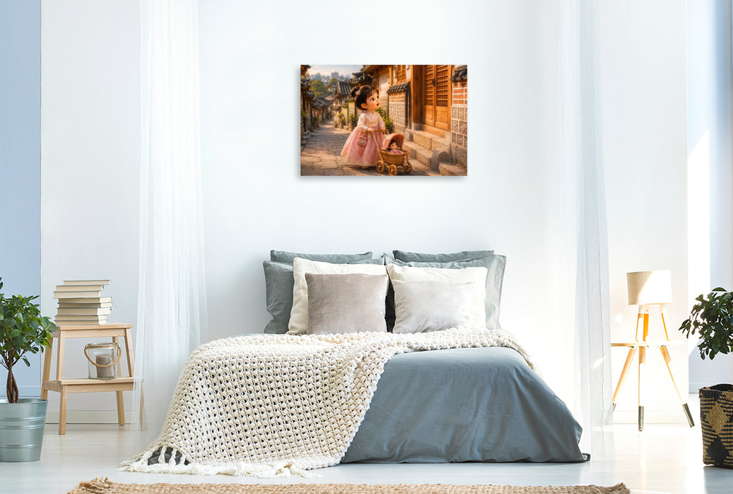 Premium Textil-Leinwand Im Hanok Dorf Bukchon