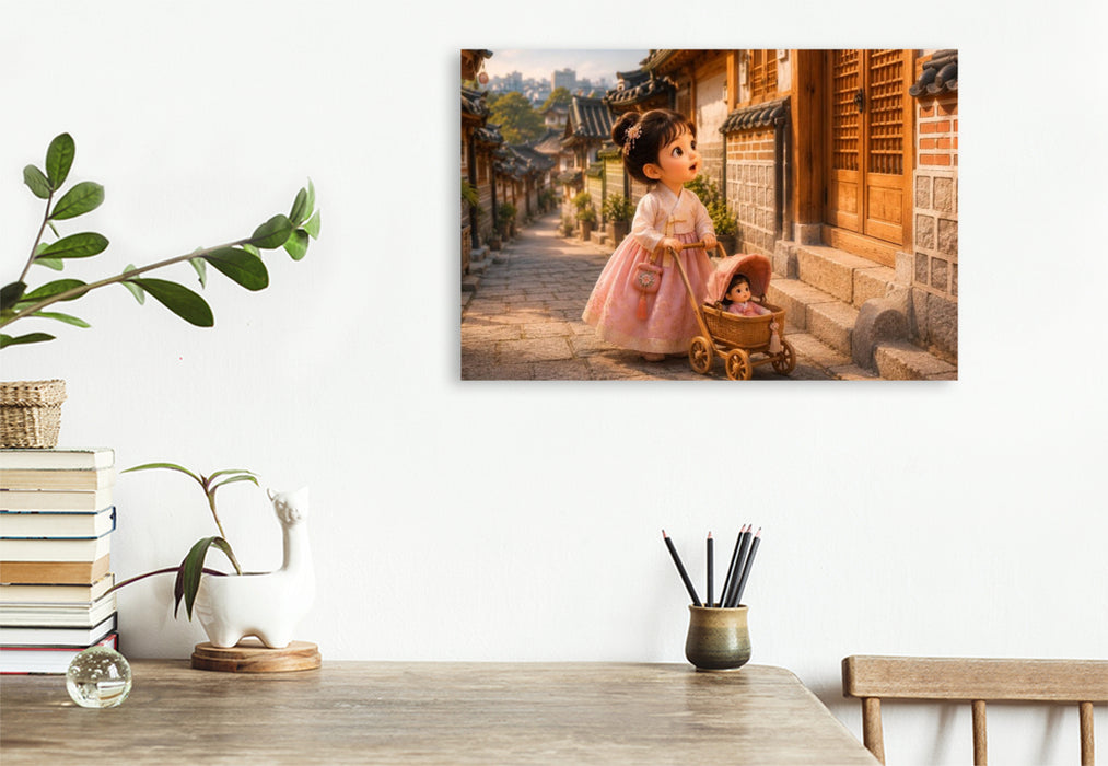 Premium Textil-Leinwand Im Hanok Dorf Bukchon