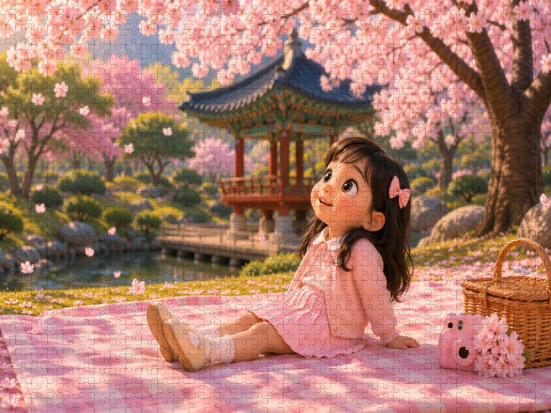 Kirschblüten Picknick in Seoul - CALVENDO Foto-Puzzle'