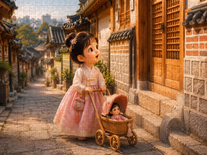Im Hanok Dorf Bukchon - CALVENDO Foto-Puzzle'