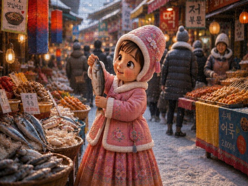 Am Markt in Seoul - CALVENDO Foto-Puzzle'