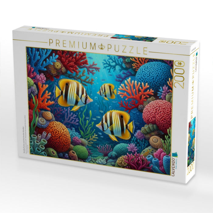 Korallenfische zwischen bunten Korallen - CALVENDO Foto-Puzzle'
