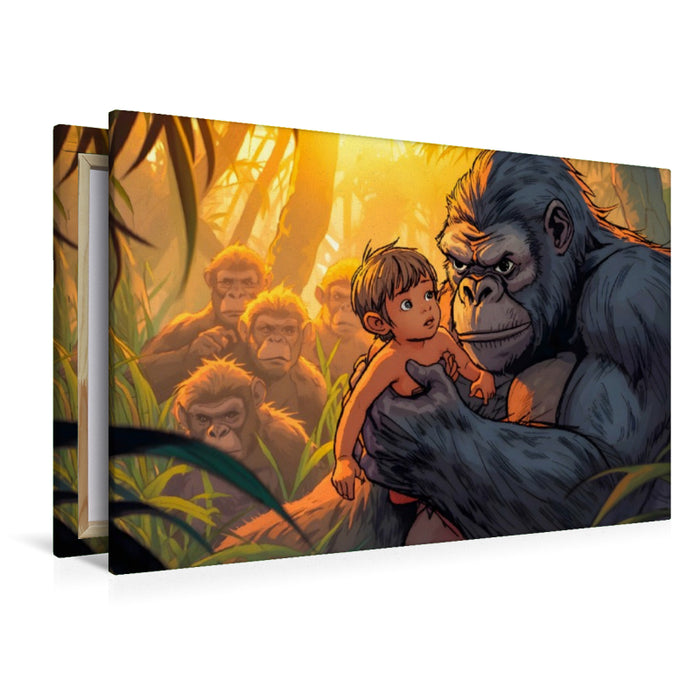 Premium Textil-Leinwand Im Dschungel fand Tarzan seine Familie