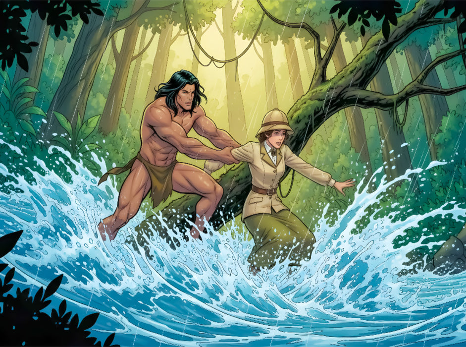 Tarzan beschützt Jane vor Stromschnellen - CALVENDO Foto-Puzzle'