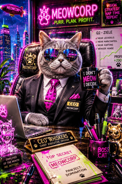 Premium Textil-Leinwand ceo meow