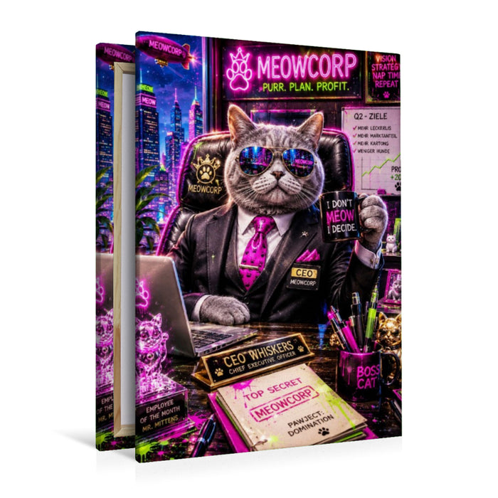 Premium Textil-Leinwand ceo meow