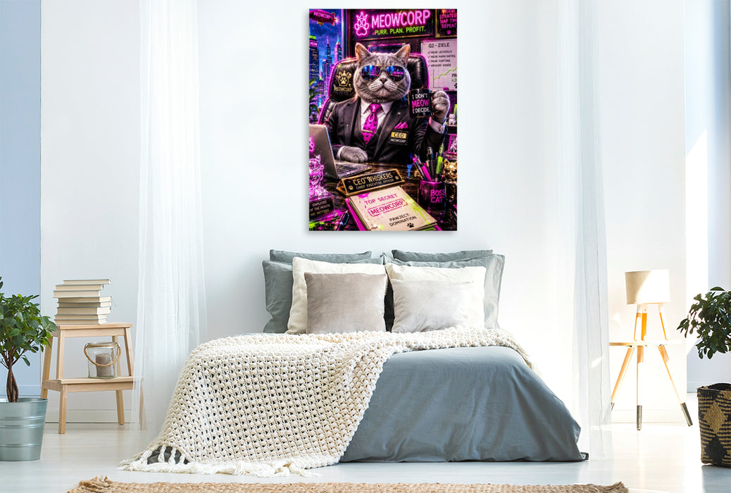 Premium Textil-Leinwand ceo meow