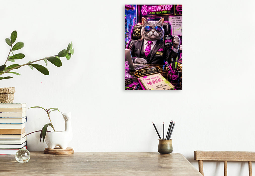 Premium Textil-Leinwand ceo meow