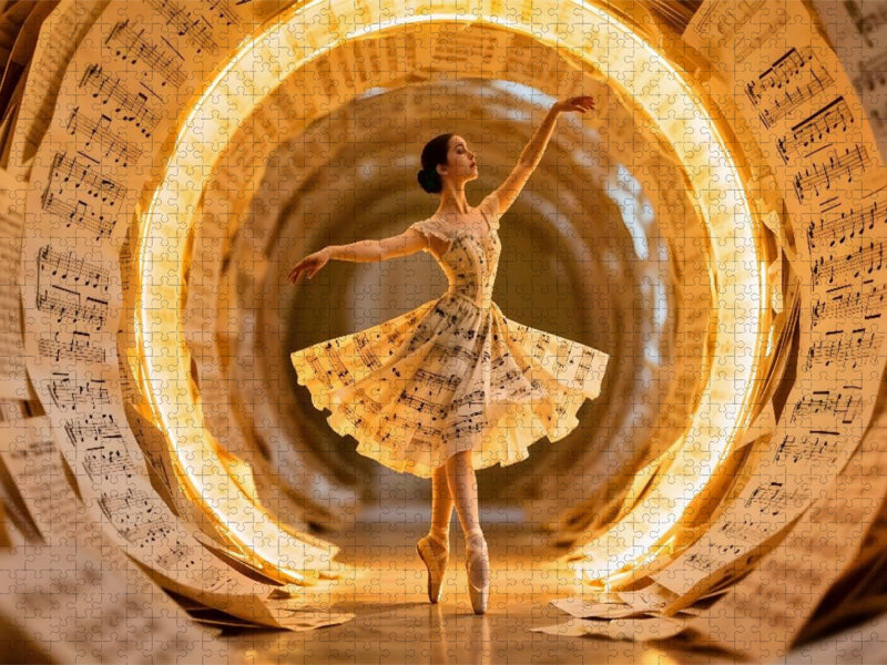 Ballerina im Notentunnel - Der erste Klang - CALVENDO Foto-Puzzle'