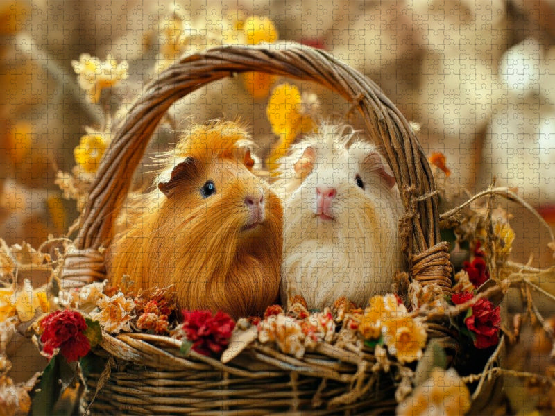 Meerschweinchen Liebe im Landhausstil - CALVENDO Foto-Puzzle'