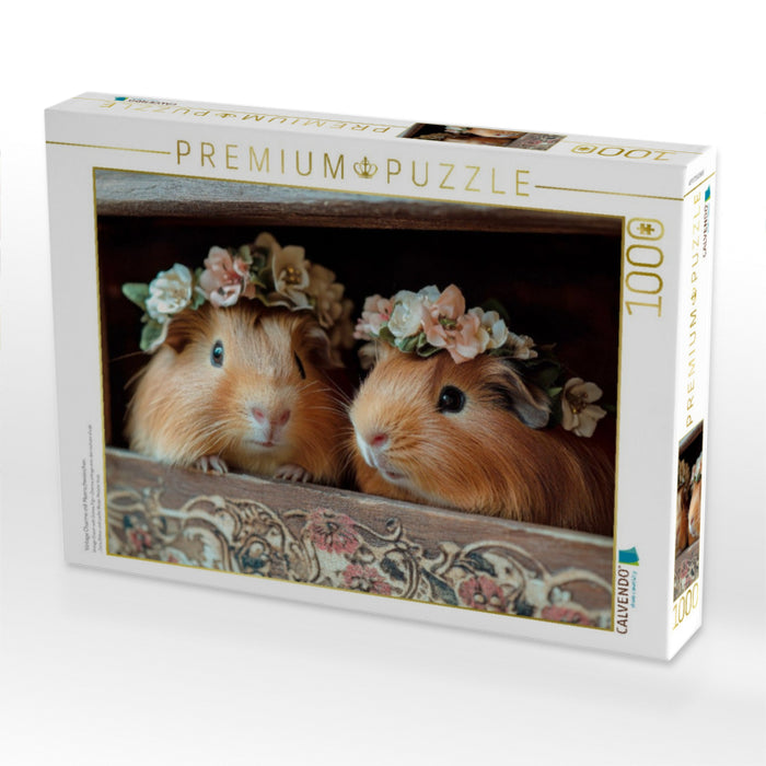 Vintage Charme mit Meerschweinchen - CALVENDO Foto-Puzzle'