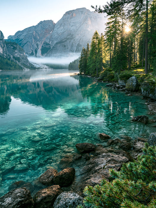 Pragser Wildsee, Italien – Sommer Sonnenlicht - CALVENDO Foto-Puzzle'
