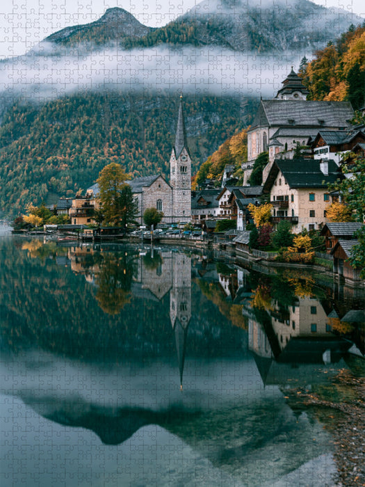 Hallstatt, Österreich – Herbstzauber - CALVENDO Foto-Puzzle'