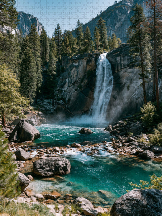Yosemite Nationalpark, USA – Tosender Wasserfall - CALVENDO Foto-Puzzle'