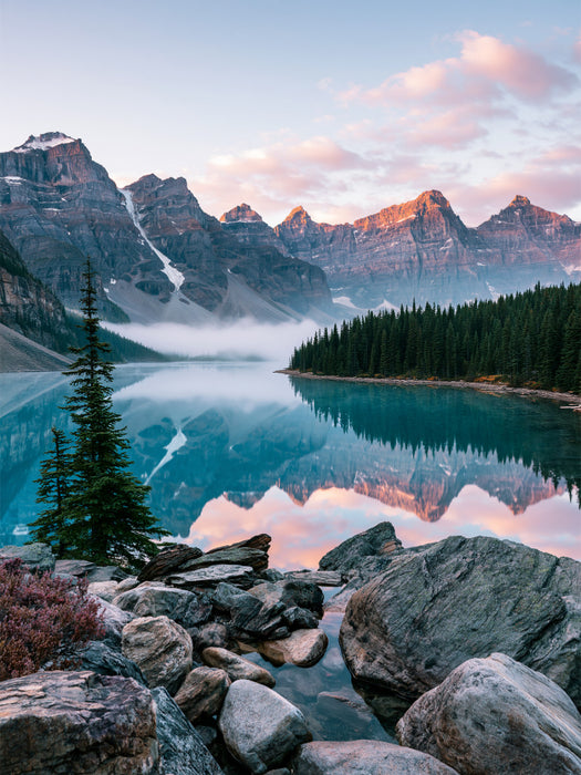 Moraine Lake, Kanada – Sonnenaufgang Spiegelung - CALVENDO Foto-Puzzle'