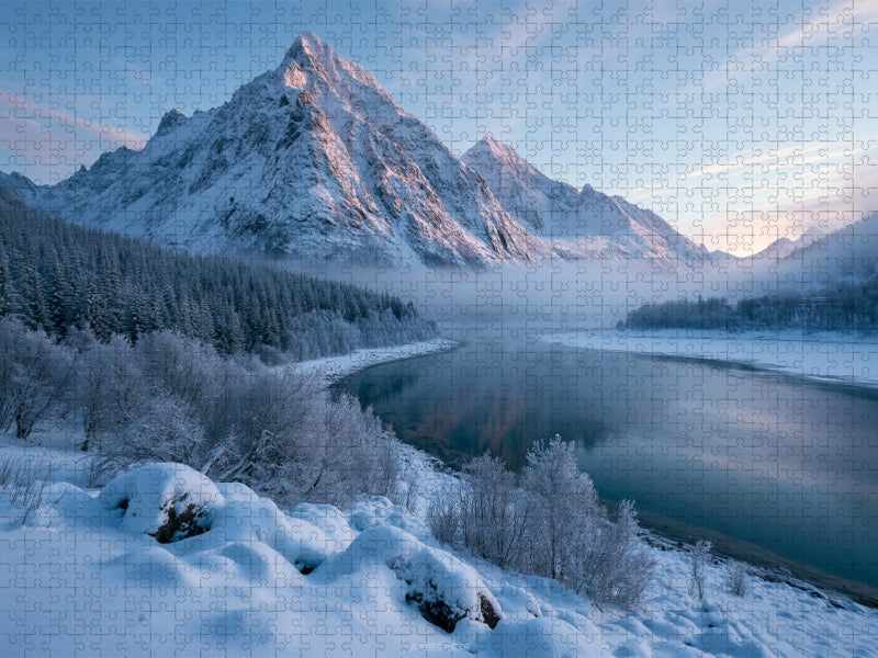 Lofoten, Norwegen – Gefrorener See - CALVENDO Foto-Puzzle'