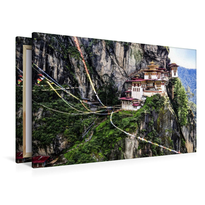 Premium Textil-Leinwand Tiger´s Nest, Paro