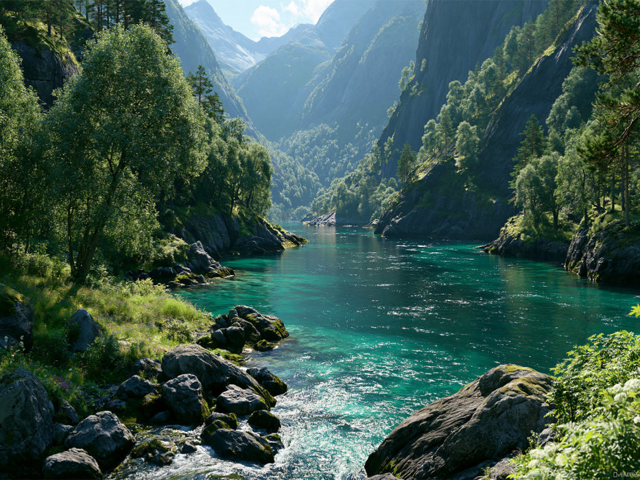 Norwegische Fjorde – Sommer Fernweh - CALVENDO Foto-Puzzle'