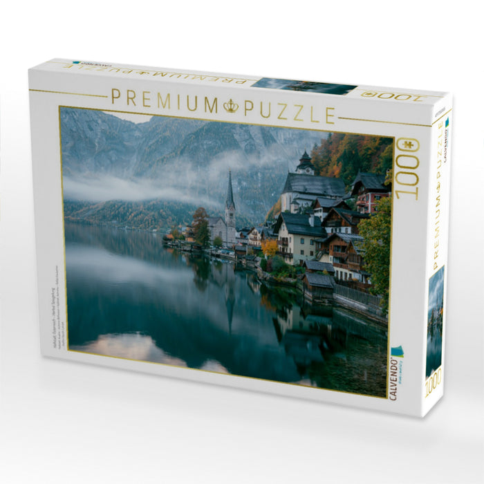Hallstatt, Österreich – Herbst Spiegelung - CALVENDO Foto-Puzzle'