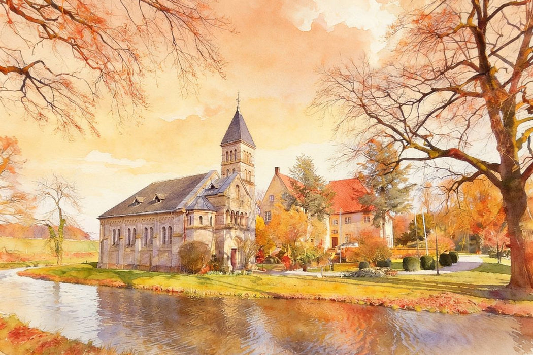 Premium Textil-Leinwand Schloss Brincke in Burgholzhausen