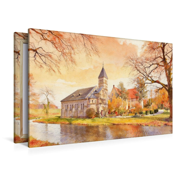 Premium Textil-Leinwand Schloss Brincke in Burgholzhausen